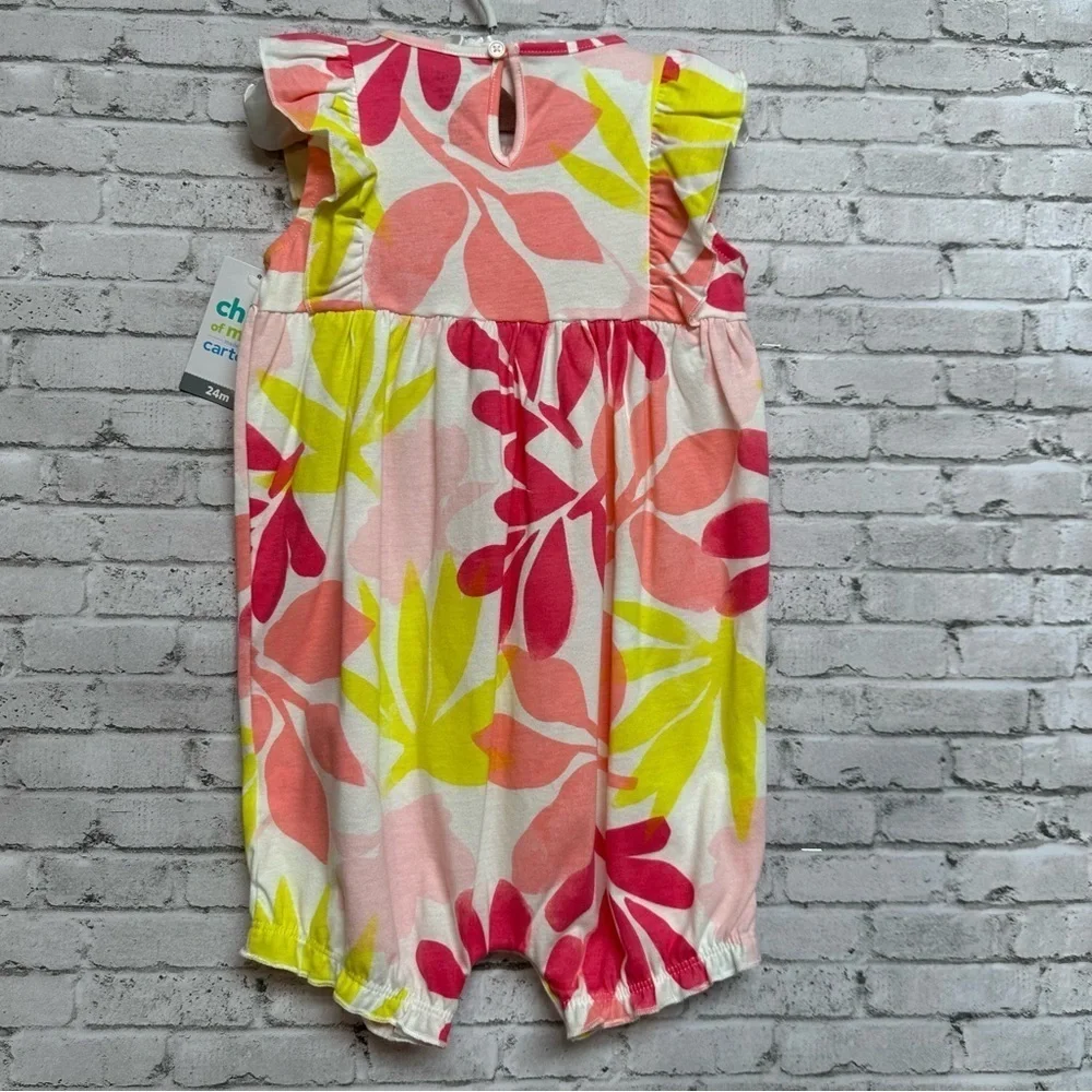 Carter's Outfit Size 24 Months Child of Mine Floral Ruffles Snaps 1 Piece NEW